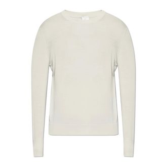 Eleventy Round-neck Knitwear, male, Beige, Size: 3XL Wool Sweater with Round Neckline