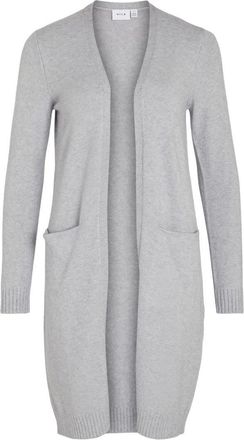 Vila Petite Womens Cardigan - Long Open, Light Grey Mix, L