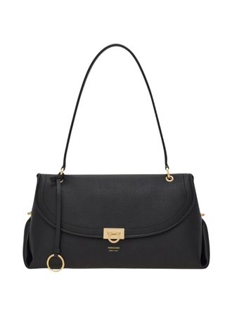 Ferragamo Sh M Sleek Structured Calf Leather Shoulder Bag
