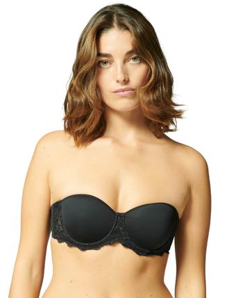 Simone P&eacute;r&egrave;le Womens Caresse Strapless Bra - Black Polyamide - Size 38D