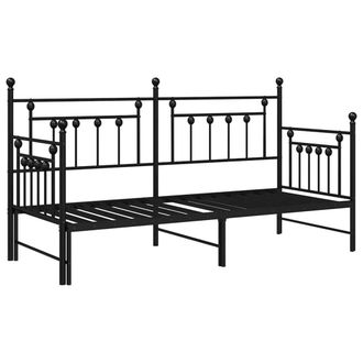 Berkfield Home Daybed Frame with Trundle Black 75x190 cm Steel