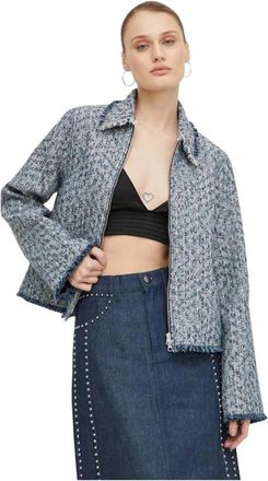 Sams&oslash;e & Sams&oslash;e Jack met tweed-effect - Dames - Blazers - Blauw - L - Tweed - Jassen
