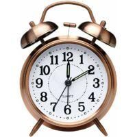 OEM Reloj Despertador, Despertador De Mesita De Noche De Estilo Antiguo Con Doble Campana Silenciosa, Despertador Anal&oacute;gico De Cuarzo Vintage A Pilas Con 