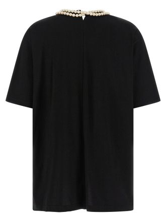 Junya Watanabe Pearl-Trimmed Crew Neck T-shirt - Black