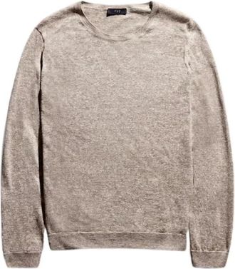 Fay Rondgebreide trui met ronde hals - Heren - Ronde hals truien - Beige - XL - Truien & Vesten