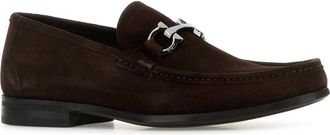Ferragamo Mens Suede Loafer Brown Calf