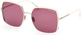 Tom Ford Square Full Rim Sunglasses - Rose gold
