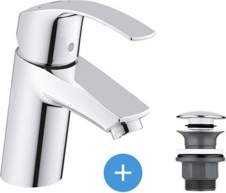 GROHE Eurosmart Juego Monomando De Lavabo Tama&ntilde;o S + Grohe Clic Clac Grifo De Lavabo Con Rebosadero (32154002-clicclac)