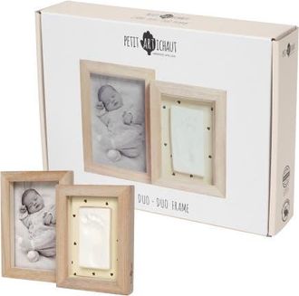 PETIT ARTICHAUT Duo Baby Frame - Baby Handprint & Photo Frame, Keepsake Gift in Pretty Hearts at Nordstrom