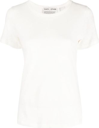 Each Other round neck T-shirt - women - Linen/Flax/Cotton - 38 - White