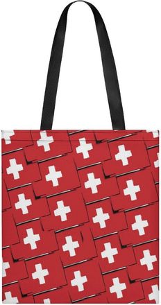 Generic Switzerland Flag Or Banner Womens Tote Casual Shopping Bag Lightweight Shoulder Bags Hobos Handbag for Work Travel Daily 35x40cm