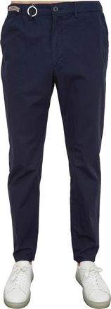 Paul & Shark Blauwe Chino Broek met Trekkoord - Heren - Slim Fit Broeken - Blauw - XL - Katoen - Broeken