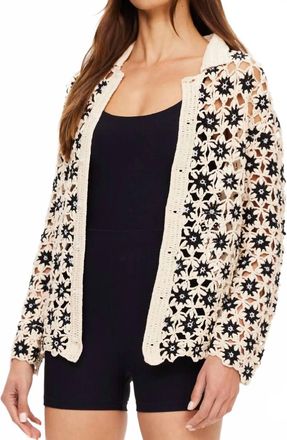 The Upside Luminary Malia Crochet Shirt In Cream