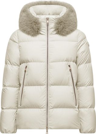 Moncler Moncler Laichefur Shearling-trimmed Short Down Jacket, Women, White, Size: 00
