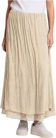 Kocca Rokken, Dames, Beige, M, Stijlvolle gevormde crinkle rok