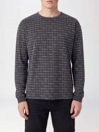 ERL T-shirt a maniche lunghe in cotone con stampa logo a contrasto
