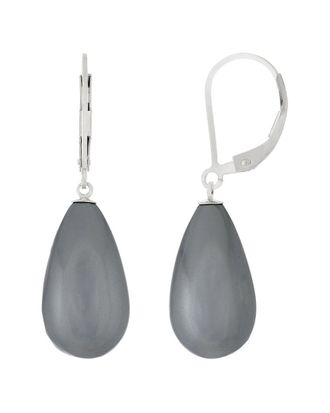 Splendid Pearls Silver 10X18mm Pearl Earrings