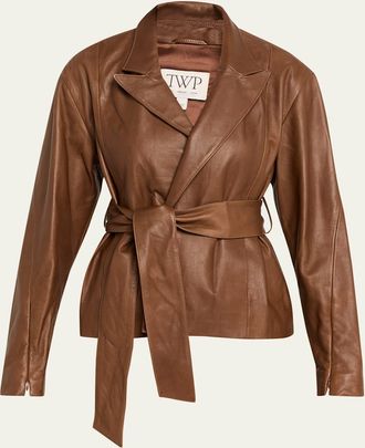 TWP Andie Leather Wrap Jacket