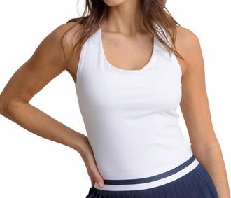 Southern Tide Natalie Cross Back Tank Top In Classic White