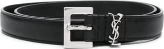 Saint Laurent Cassandre smalle riem - Zwart