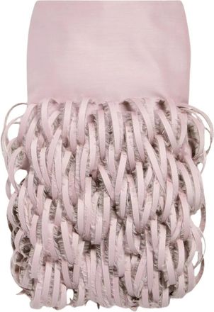Balenciaga Fluffy Feathers Pencil Rok - Dames - Midirokken - Roze - S - Katoen - Rokken