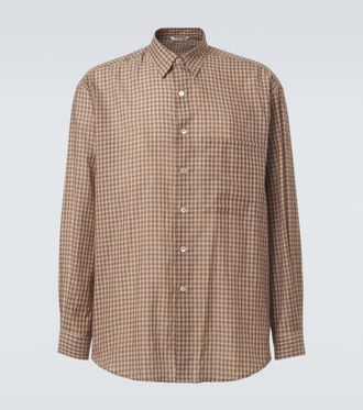 Auralee Gingham cotton poplin shirt