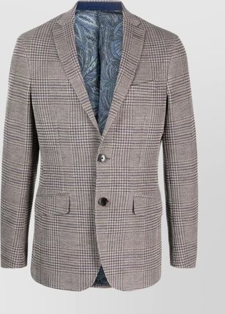 Etro structured wool blazer with notch lapels