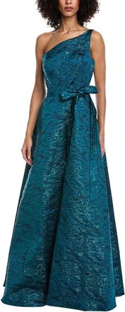 Rene Ruiz One-Shoulder Jacquard Gown