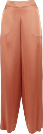 Clips Satin High Waisted Straight-Leg Pants