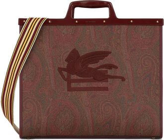 Etro paisley-print embroidered tote bag - women - Cotton/PVC/Polyester/Polyester - OS