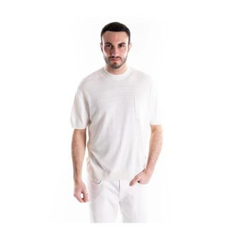 Paolo Pecora Round-neck Knitwear, male, Beige, Size: 2XL Round-neck Knitwear