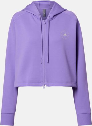 adidas by Stella McCartney Logo cropped cotton-blend hoodie