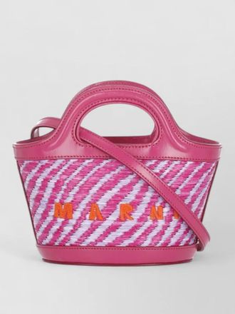 Marni wool blend striped bucket bag hand