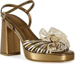 Azalea Wang Seraphina Ankle Strap Platform Sandal in Bronze at Nordstrom Rack, Size 8.5