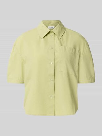 s.Oliver Red Label Regular Fit Kurzarmbluse aus reiner Baumwolle in Lind, Gr&ouml;&szlig;e 34