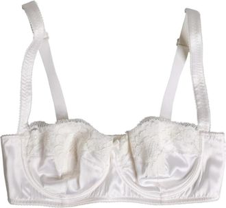 Dolce & Gabbana Witte Zijden Balconette Beha Ondergoed - Dames - BHs - Wit - XS - Ondergoed