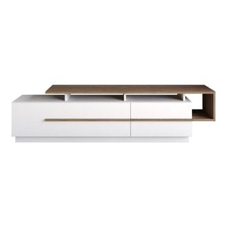 Calicosy Mueble de tv 2 puertas abatibles l180 cm - nogal y blanco