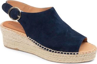 Patricia Green Stella Slingback Espadrille Platform Wedge Sandal in Navy Suede at Nordstrom, Size 10