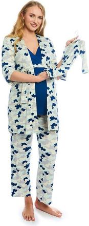 Everly Grey Analise During & After 5-Piece Maternity/Nursing Sleep Set for Mom & Baby in Camo at Nordstrom, Size X-Large