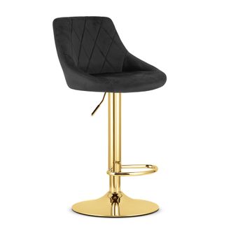 OEM Taburete Kast - Terciopelo Negro / Base Dorada
