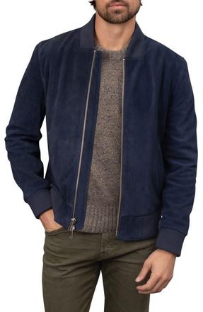 Bagatelle Suede Bomber Jacket in Navy at Nordstrom, Size Large