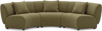 Castlery Auburn Armless Curve Sofa Customized, Performance Boucle Moss, Spill Resistant, Modular for Sofas, Green, Castlery