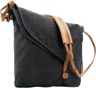Generic NYSDM Retro Vintage Mens canvas leather Shoulder Bag Messenger Bag Sling male Cross-body
