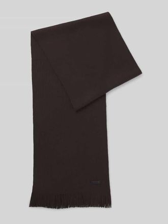 HUGO BOSS Schal aus reiner Schurwolle in Dunkelbraun, Gr&ouml;&szlig;e 1