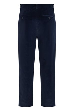 Max Mara Straight Cotton Velvet Trousers - Navy