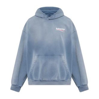 Balenciaga Heren, Sweatshirts & Hoodies, Blauw, Maat: 2XS Katoen
