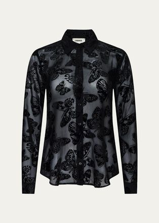 L'agence Laurent Burnout Velvet Blouse