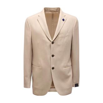Lardini Blazers, male, Beige, XL, Wool Suit in Classic Style
