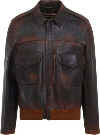 Golden Goose Bomber in pelle - - Jackets - Uomo - Marrone - L