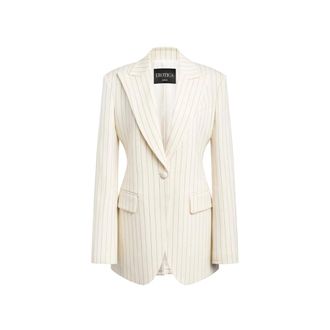 Dondup Pinstripe Blazer - female - Dondup - Blazers - White - S - Jackets